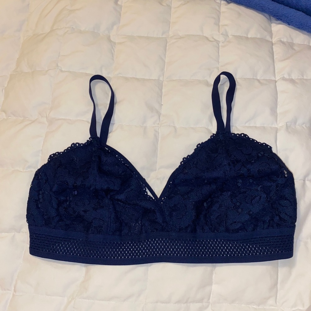 Unlined Navy Blue Bralette